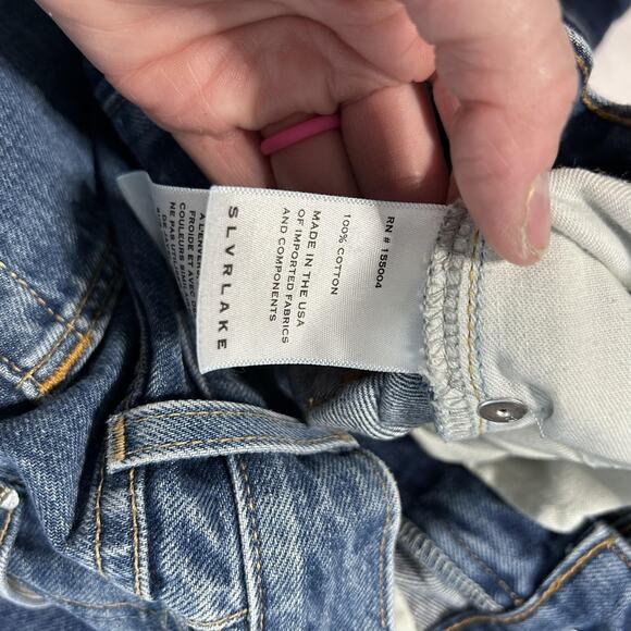 SLVRLAKE Jeans Womens 28 Blue Stella Straight Leg Claremont Wash Made USA Denim - Picture 5 of 13